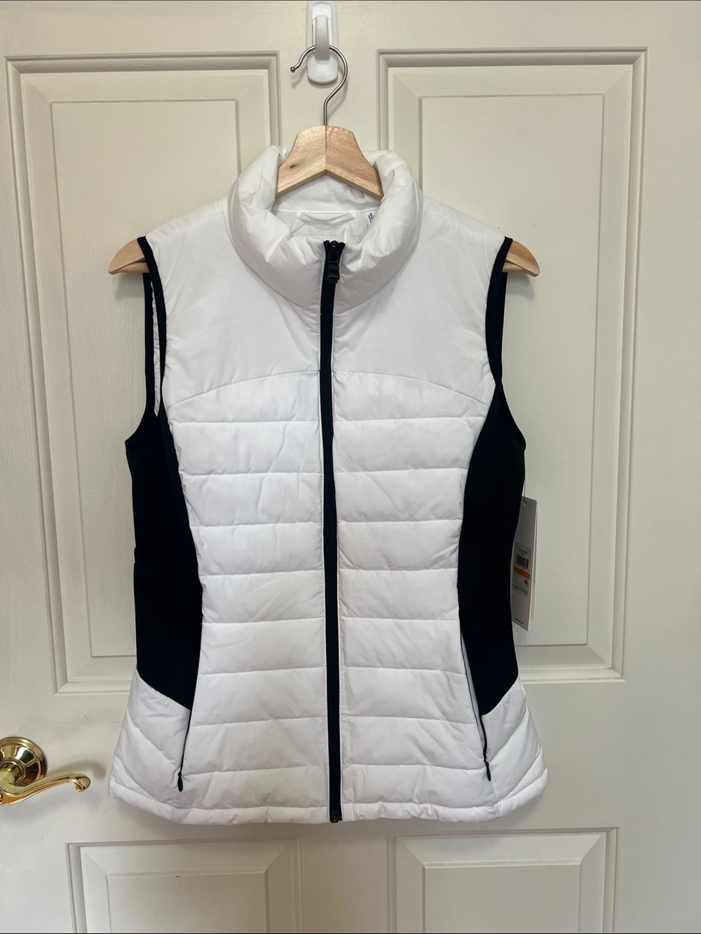 Calvin Klein White and Black Quilted Puffer Vest